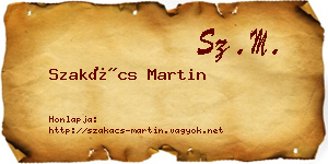 Szakács Martin névjegykártya